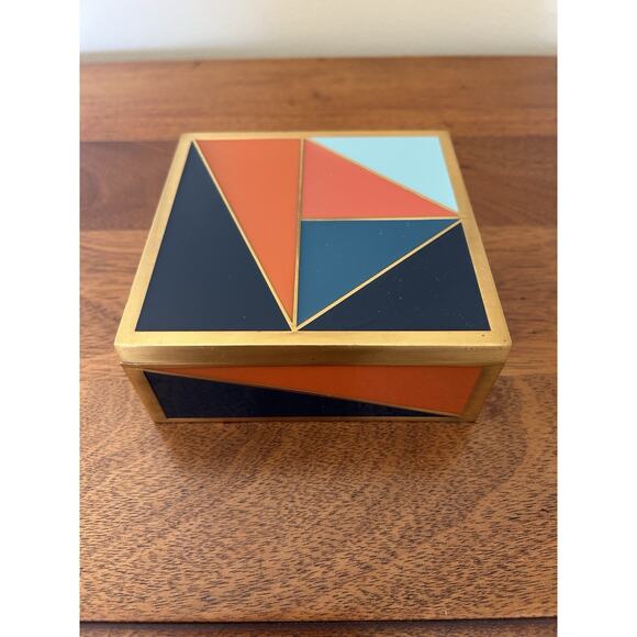 West Elm 5" Brass Edge Design Box - Picture 4 of 9